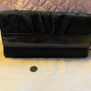 Coach black long wallet